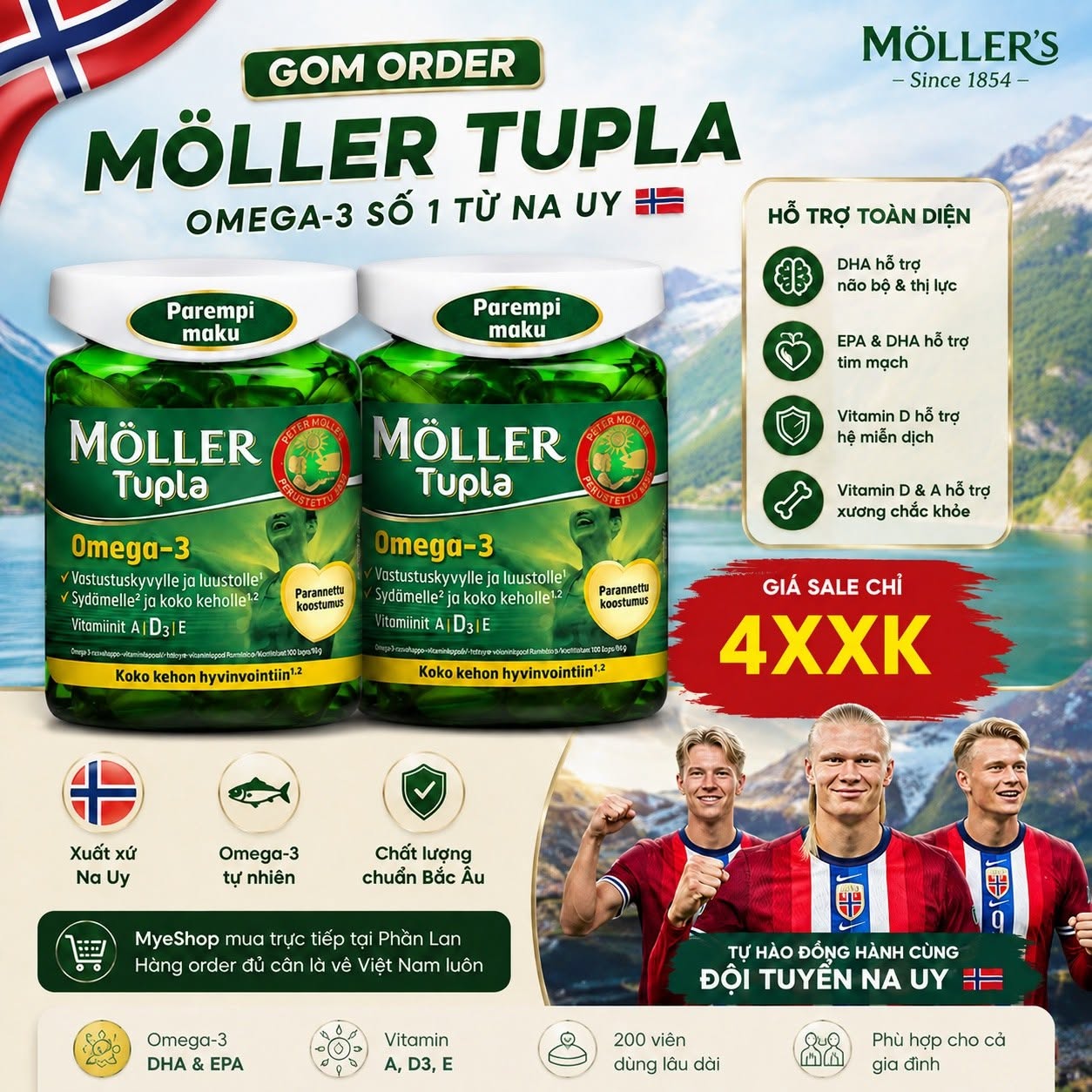 Möller Tupla Omega-3 Na Uy (lọ viên)
